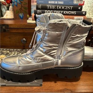 Franco Sarto Shimmering Silver Winter Boots